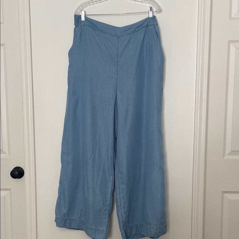 Jessica Simpson Chambray Pull On Wide Leg Women's Pants size XL